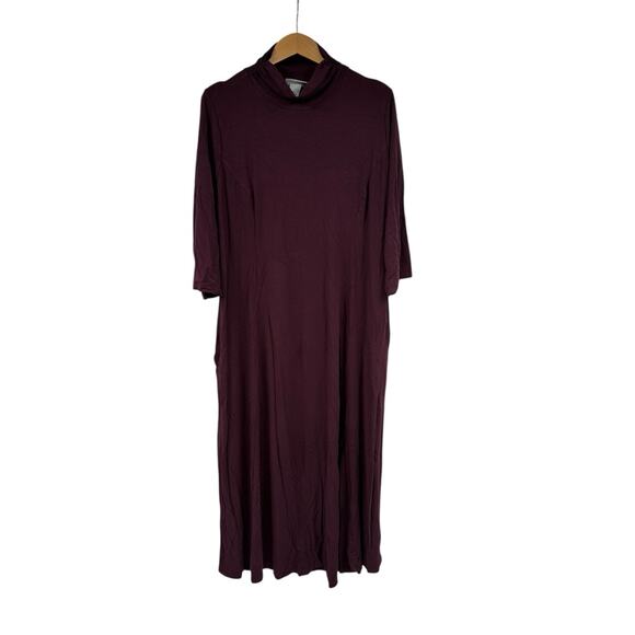 Catherine’s Burgundy Red Knit Midi Dress Womens Plus Size 0X 14/16W - Picture 1 of 4